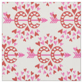 Rosa rosa-Liebe-Motive für Cross Country Stoff (Nahaufnahme)