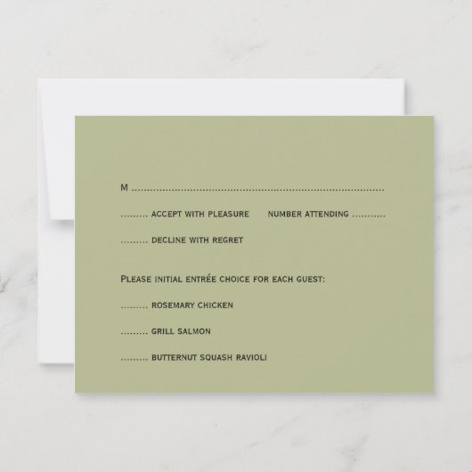 Rosa Rosa Lotus Blume grün Hochzeit Rsvp Reaktion Einladung (Rückseite)