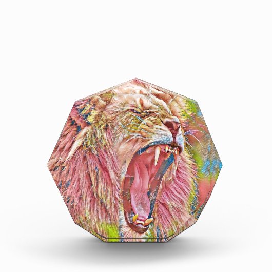 Rosa-Rosa-Löwe Fotoblock (Vorderseite)