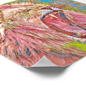 Rosa-Rosa-Löwe Poster (Ecke)