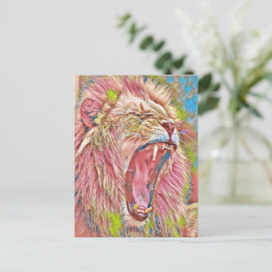 Rosa-Rosa-Löwe Postkarte