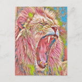 Rosa-Rosa-Löwe Postkarte (Vorderseite)