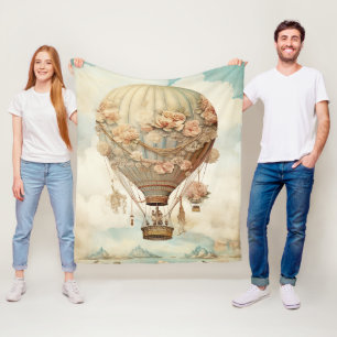 Rosa rosa Luftballon Pastell Teal viktorianisches Fleecedecke