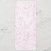 Rosa Rosa Marble Wedding Menu Menükarte (Rückseite)