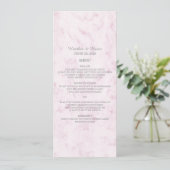 Rosa Rosa Marble Wedding Menu Menükarte (Stehend Vorderseite)