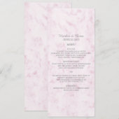 Rosa Rosa Marble Wedding Menu Menükarte (Vorne/Hinten)