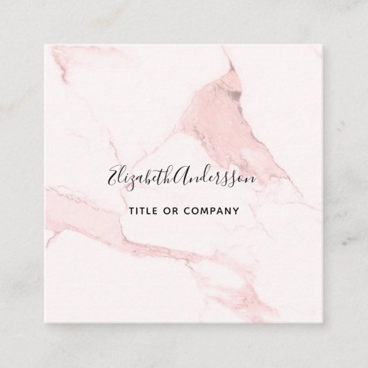 Rosa Rosa-Marmor-Goldprofil Foto QR-Code Quadratische Visitenkarte (Vorderseite)