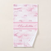 Rosa-rosa-Marmor-Monogramm-Initialen Badhandtuch Set (Handtuch)