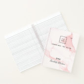 Rosa Rosa Marmor Name elegantes Firmenlogo Notizblock (Innenseite)