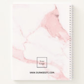 Rosa Rosa Marmor Name elegantes Firmenlogo Notizblock (Rückseite)