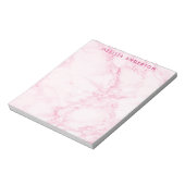 Rosa Rosa Marmorbezeichnung monogramm Notizblock (Rotiert)