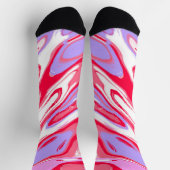 Rosa Rosa Marmorfarbe Textur Flüssigfarbige Farbmi Socken (Oben)