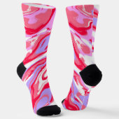 Rosa Rosa Marmorfarbe Textur Flüssigfarbige Farbmi Socken (Gewinkelt)