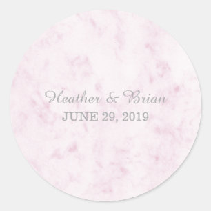 Rosa Rosa Marmorhochzeit Runder Aufkleber