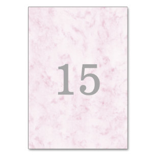 Rosa Rosa Marmorhochzeit Tischnummer