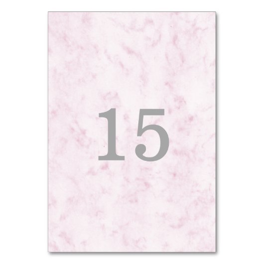 Rosa Rosa Marmorhochzeit Tischnummer (Vorderseite)