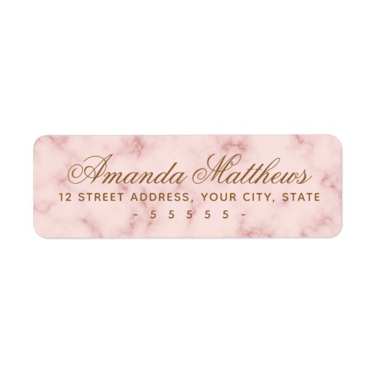 Rosa-Rosa-Marmorkalligraphie-Script-Adresse (Vorne)