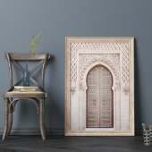 Rosa Rosa Marokkanische Tür Terracotta Poster