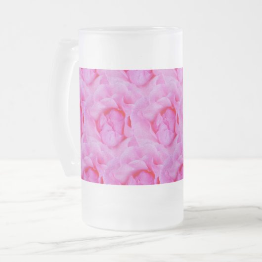 Rosa Rosa Mattglas Bierglas (Vorderseite Links)