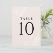 Rosa Rosa Minimal elegant Monogramm-Tischnummern (Stehend Vorderseite)