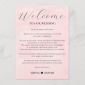 Rosa-Rosa-Minimalistische Hochzeitsreise Begleitkarte (Vorderseite)