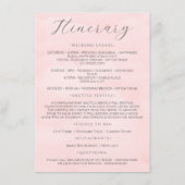 Rosa-Rosa-Minimalistische Hochzeitsreise Begleitkarte (Rückseite)