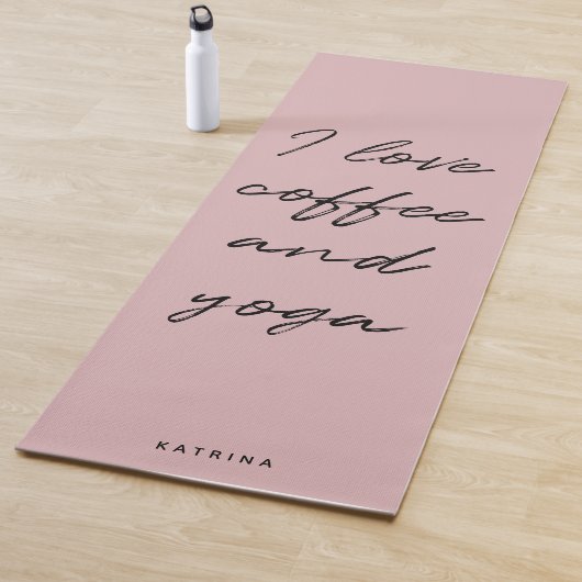 Rosa Rosa Minimalistisches Script I Liebe coffee & Yogamatte (Beispiel)