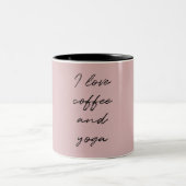 Rosa Rosa Minimalistisches Script I Liebe coffee & Zweifarbige Tasse (Mittel)
