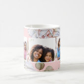 Rosa Rosa mit drei farbigen Collagen Kaffeetasse (Mittel)