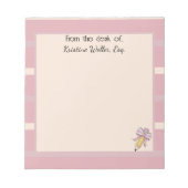 Rosa Rosa mit Kokettakzent Notizblock (Vorderseite)