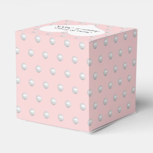 Rosa Rosa mit Perlen Geschenkschachtel (Rückseite)