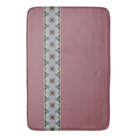 Rosa Rosa mit weißem Blumenmuster Badematte (Vorderseite Vertikal)