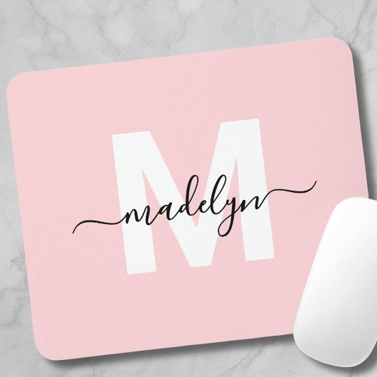 Rosa Rosa Modern Script Name Monogram Mousepad