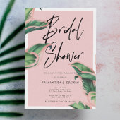 Rosa Rosa Modernes tropisches Brautparty Einladung
