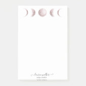 Rosa Rosa Mondphasen Yogastudio-Beitrag notiert Post-it Klebezettel (Vorderseite)