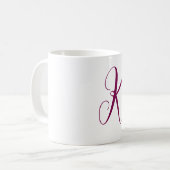 Rosa Rosa Monogramm Anfangsbuchstabe Hochzeitsgesc Kaffeetasse (Vorderseite Links)