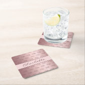 Rosa Rosa-Monogramm-Initialname Rechteckiger Pappuntersetzer (Vor Ort)