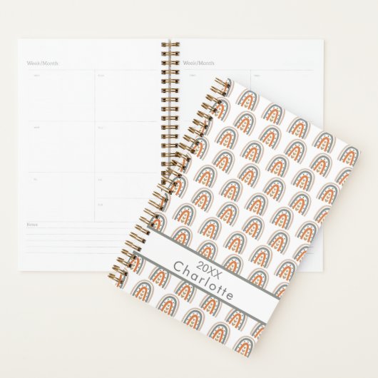 Rosa-Rosa-Monogramm-Name Planer (Anzeige)