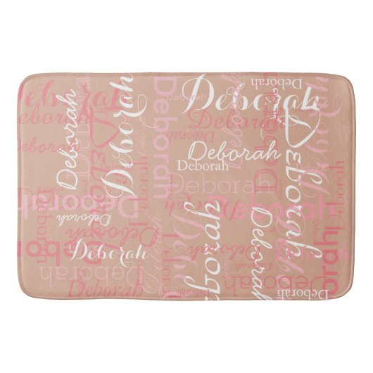Rosa Rosa Name Bath Mat Badematte (Vorderseite)