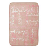 Rosa Rosa Name Bath Mat Badematte (Vorderseite Vertikal)