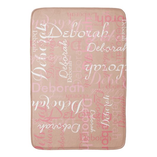 Rosa Rosa Name Bath Mat Badematte (Vorderseite Vertikal)