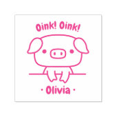 Rosa Rosa, Niedliches kleines Schwein, Mädchenname Permastempel (Design)