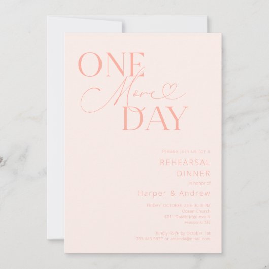 Rosa Rosa noch einmal Probe Abendessen Einladung (Vorderseite)