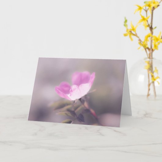 Rosa-Rosa-Note Karte (Gelbe Blume)