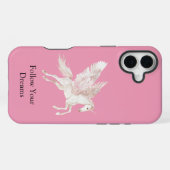 Rosa Rosa Pegasus Pferd iPhone Hülle (Rückseite (Horizontal))