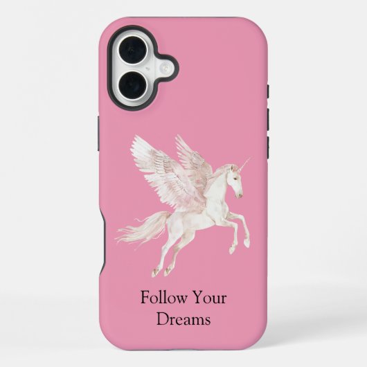 Rosa Rosa Pegasus Pferd iPhone Hülle (Rückseite)