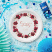 Rosa Rosa Personalisiert Quinceanera Geburtstag Pappteller (Party)