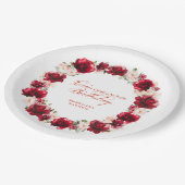 Rosa Rosa Personalisiert Quinceanera Geburtstag Pappteller (Schrägansicht)