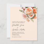 Rosa-rosa-pfirsichfarbene Hochzeitsfeier (Vorderseite)