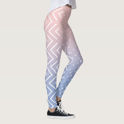 Rosa Rosa Quarz Niedliche Pastellfarben Leggings (Rechts)